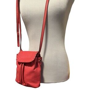 SANCTUARY Coachella Red/pomegranate Small Leather Crossbody Handbag Purse
